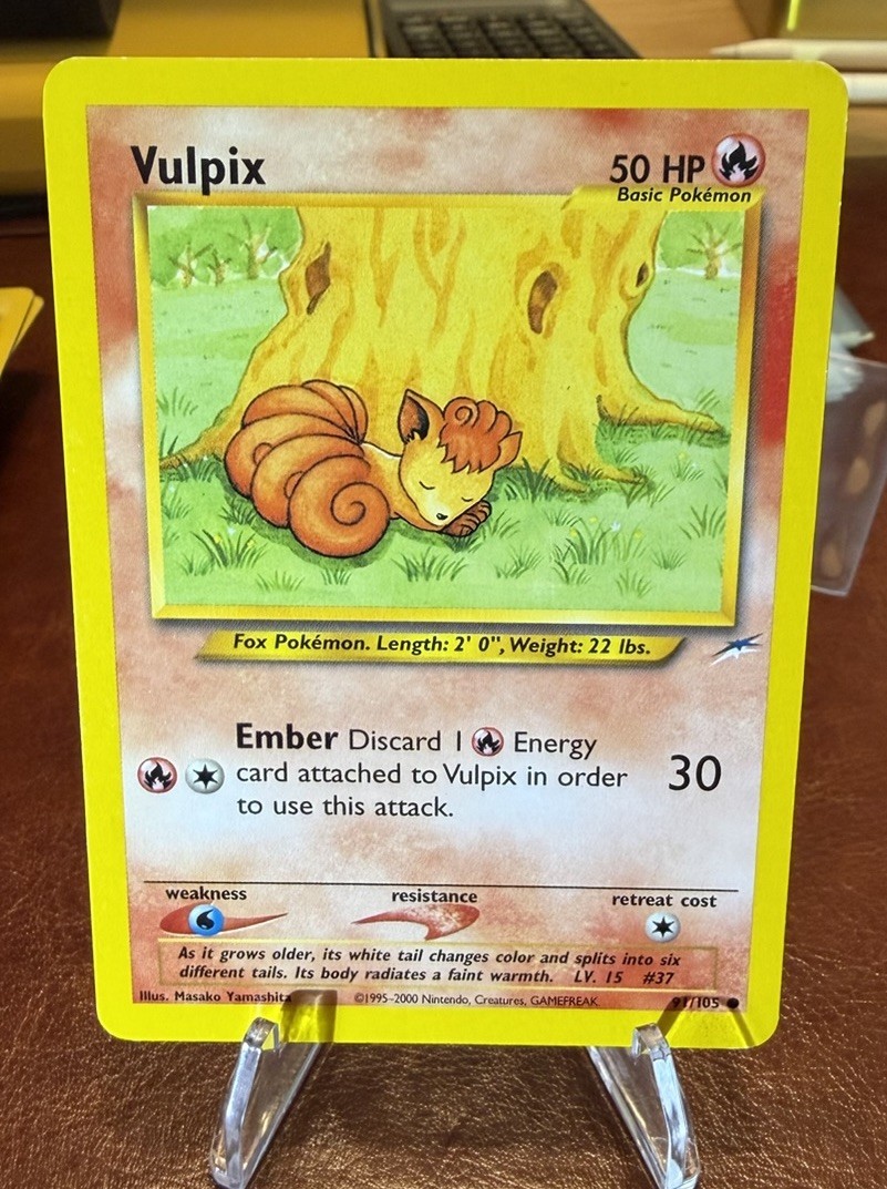 Pokémon TCG Vulpix Neo Destiny Card 91/105 Common LP