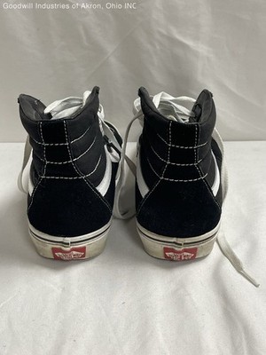 Vans Sk8-Hi Black White Suede Canvas High Top Sneakers Men's 8.5