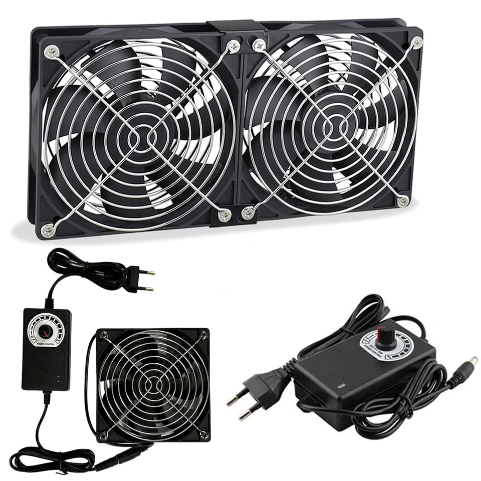 2in1 USB Ventilator Leise PC Gehäuselüfter 120mm 12V Einstellbare Doppel Lüfter - Bild 4 von 4