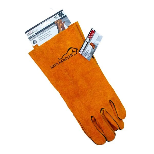 SAFE HANDLER SH-HDS-752-AB Reinforced Welding Gloves,  Brown, OSFM,  PR