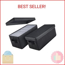 UENTIP CD Storage Boxes - Pack of 2 CD Case Holder - 13.2" x5.9" x 5.3", Contain