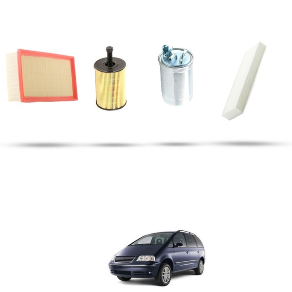 Hoffcar Set Service - 4 Filter FüR VW Sharan I (7M) 2.0 Tdi 103Kw Von 2005-image