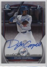 2023 Bowman Draft Chrome Prospect Refractor 350/499 Dylan Campbell Auto 1p3o