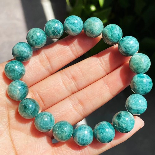 11.6mm Natural Green Apatite Crystal Beads Bracelet C1662 - Picture 2 of 8