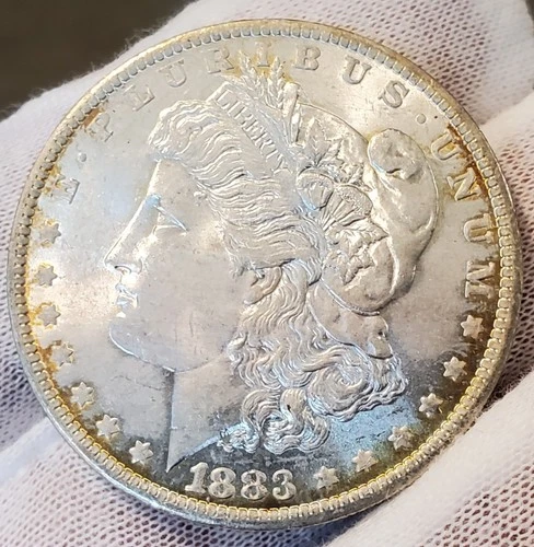 * 1883 O * BU MS++ LIGHTLY TONED ALL ORIGINAL RARE MORGAN SILVER DOLLAR LOT#C13