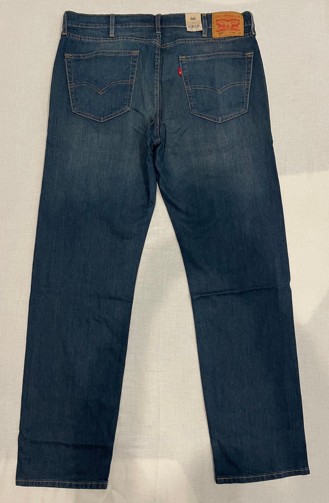 Levis 505 Mens Regular Fit Stretch Jeans 38X34 Blue #1064 thumbnail 6