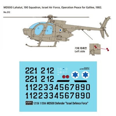 Academy AC12136 1/35 MD500 Defender `IDF`Fighter Assembly Aircraft