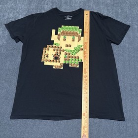 Legend of Zelda Game Shirt XL Link Nintendo NES 8-Bit Map Black Loot Crate
