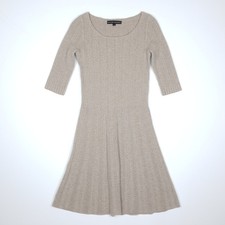 Ralph Lauren Black Label Cashmere Knit Fit Flare Dress Medium UK 10 12 3/4 Sleev