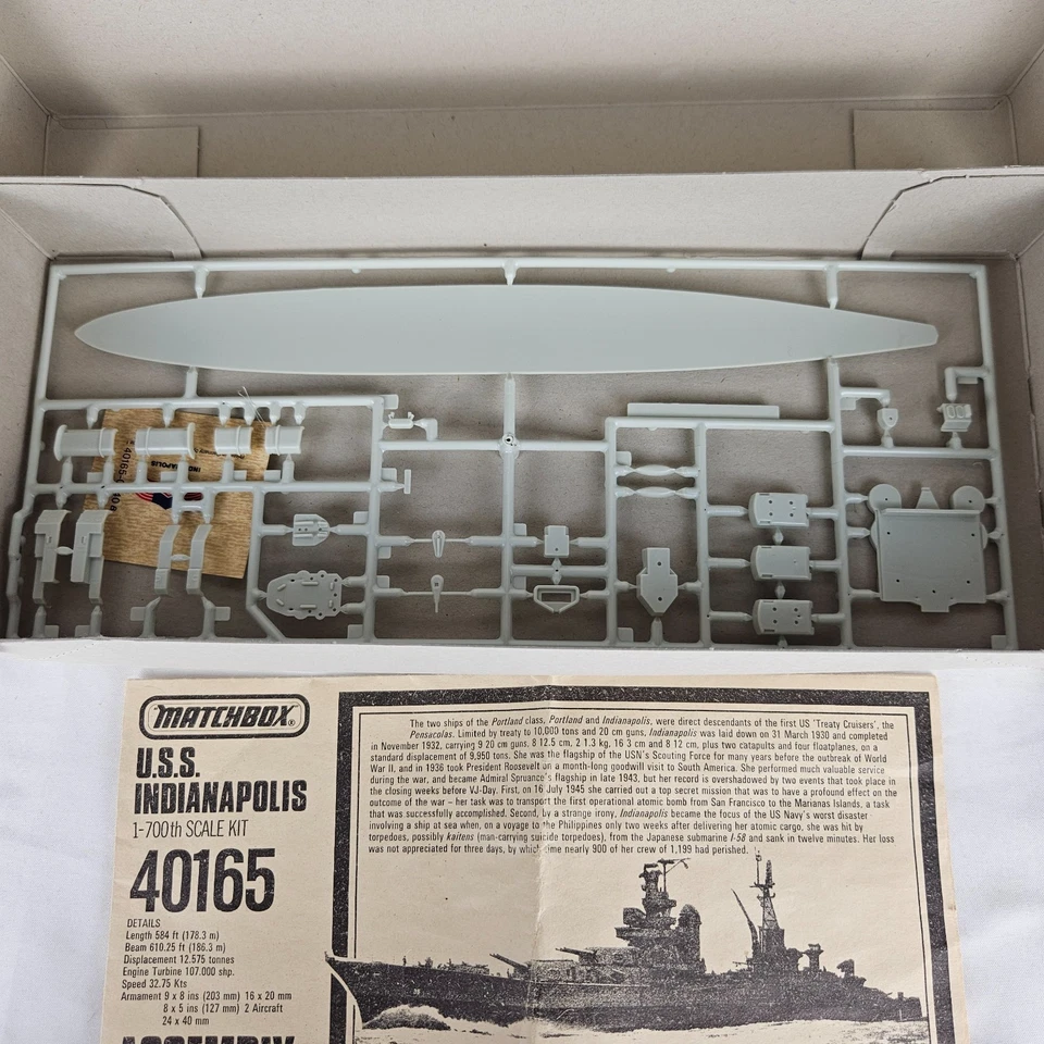 Matchbox USS Indianapolis Heavy Cruiser 1/700 Scale Plastic Model Kit - Image 4 of 4