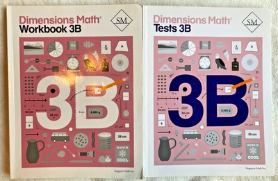 Singapore Dimensions Math 3B  Grade 3 Student Workbook and Tests -  LOT of 2