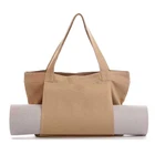 Canvas Yoga Tote Bag with Exterior Sleeve for Yoga Mat; 5 Colors to Choose from