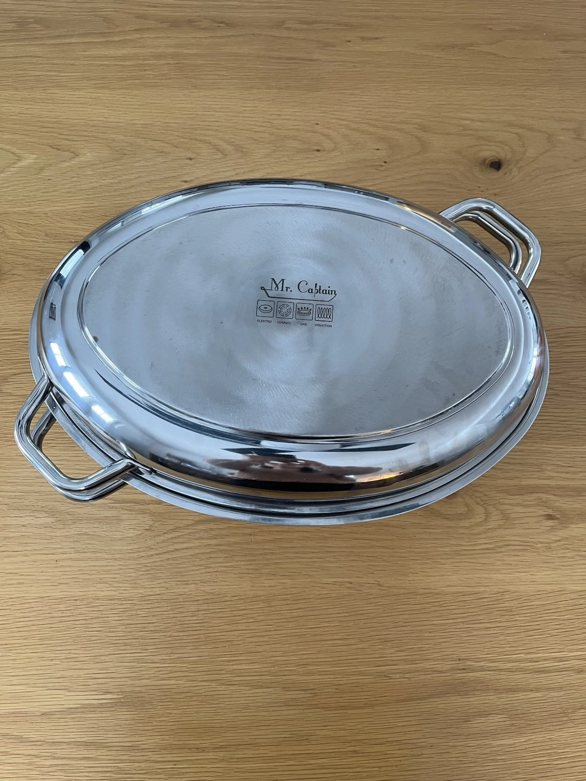 Mr Captain 9 Qt Roasting Pan, Turkey Roaster, Stainless Steel! Nice!