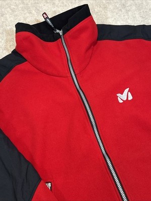 Men's MILLET POLARTEC Full Zip Outdoor Alpine Full Zip Fleece Jacket Red Size M