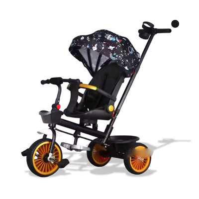 6 in 1 Baby Trike Dreirad mit 360° drehbarem Sitz Sonnendach Elternlenkung