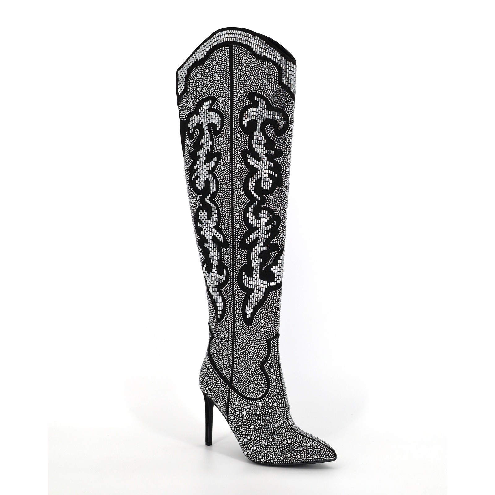I.N.C. International Concepts Women Black Crystal Over-the-knee Boots Size 5.5M