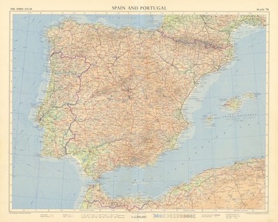 Spanien Portugal Iberien Spanisch Marokko. Tanger International Zone TIMES 1956 Karte
