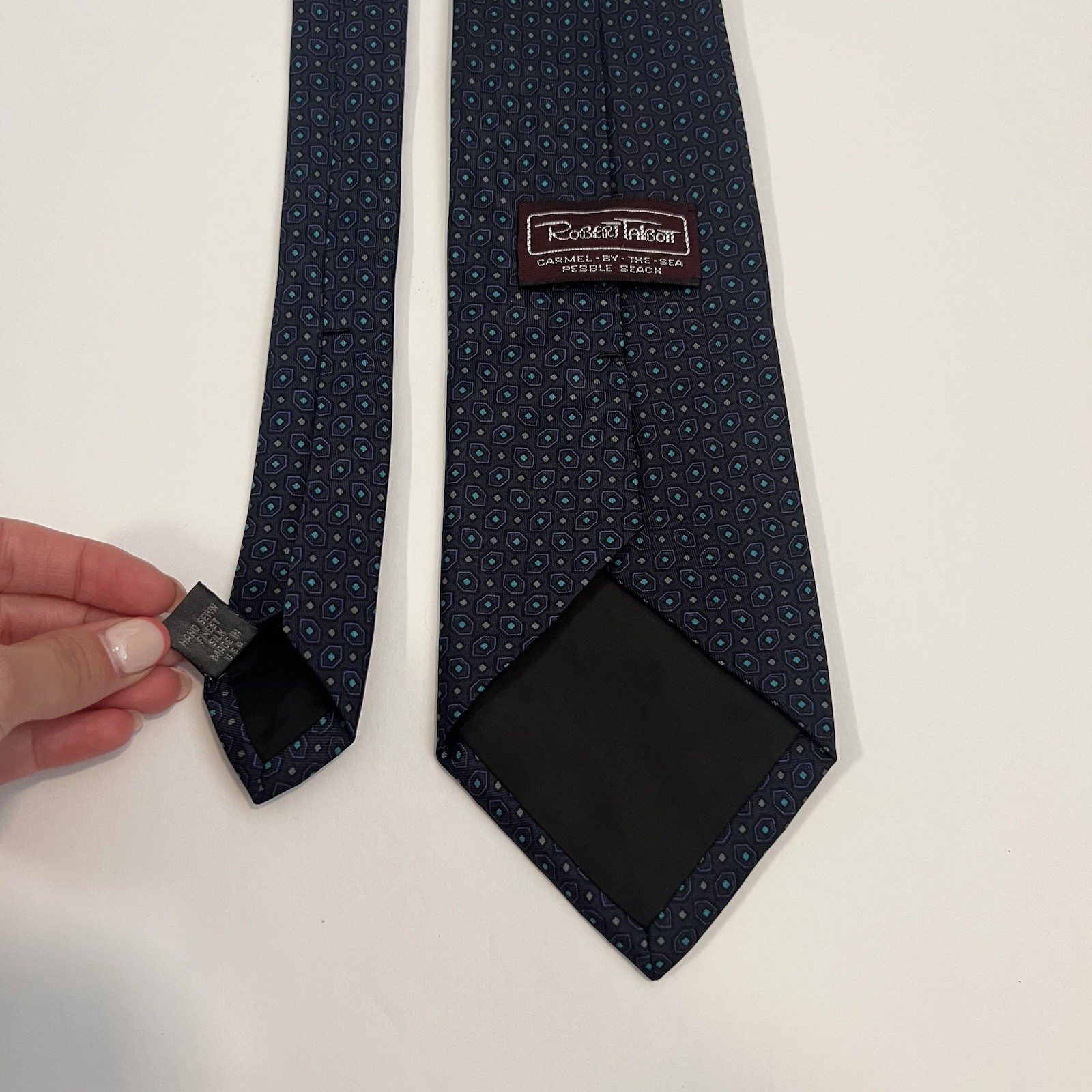 Robert Talbott, Blue, Geometric, Patterned, Made … - image 2