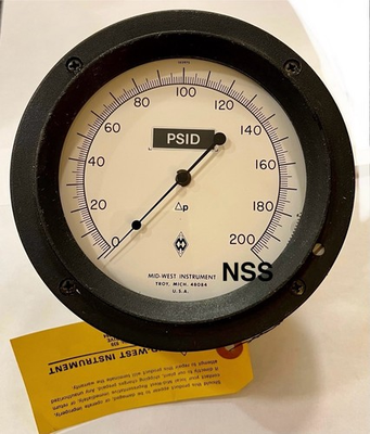 #ad Mid West Instrument 109 CE 03 YO Pressure Gauge Max 1500 PSIG 0 200 PSID New $319.20