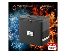 Fireproof File Box with Hanging File Folders 7x1.2" Accordion Pockets Hanging...