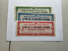 ND D.J. Hughes Store Savannah TN 3pc group 10c, 25c, 50c - Poll Parrot Shoe