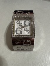 Guess Women Wristwatch Stainless Steel With CZ G86073L Good Working Condition