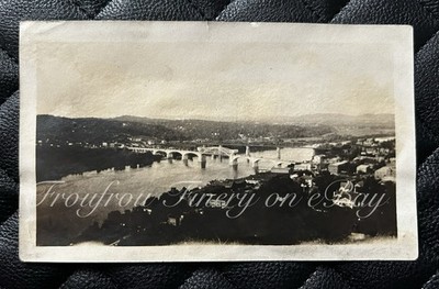 Vintage 1910s Nashville TN Aerial Photo Sparkman St Bridge Cumberland River Rare