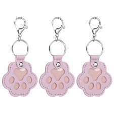 Pet Fur Storage Keychain, Leather Dog Fur Keepsake, Purple, 3 Pcs 