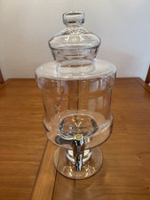 Glass Beverage Dispenser w/ Spigot Lid Approx. 1 Gallon Clear