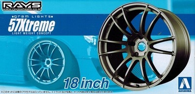 Aoshima # 23 Rays Wheels 05301 Volk Racing 57Xtreme 18 Zoll Felgen & Reifen 1:24