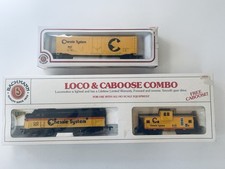 Vintage BACHMANNS Electric Trains LOT OF 2 Loco Caboose Combo Box Car