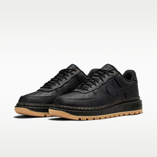Nike Air Force 1 Luxe Black Bucktan Gum Yellow Black Men's Size