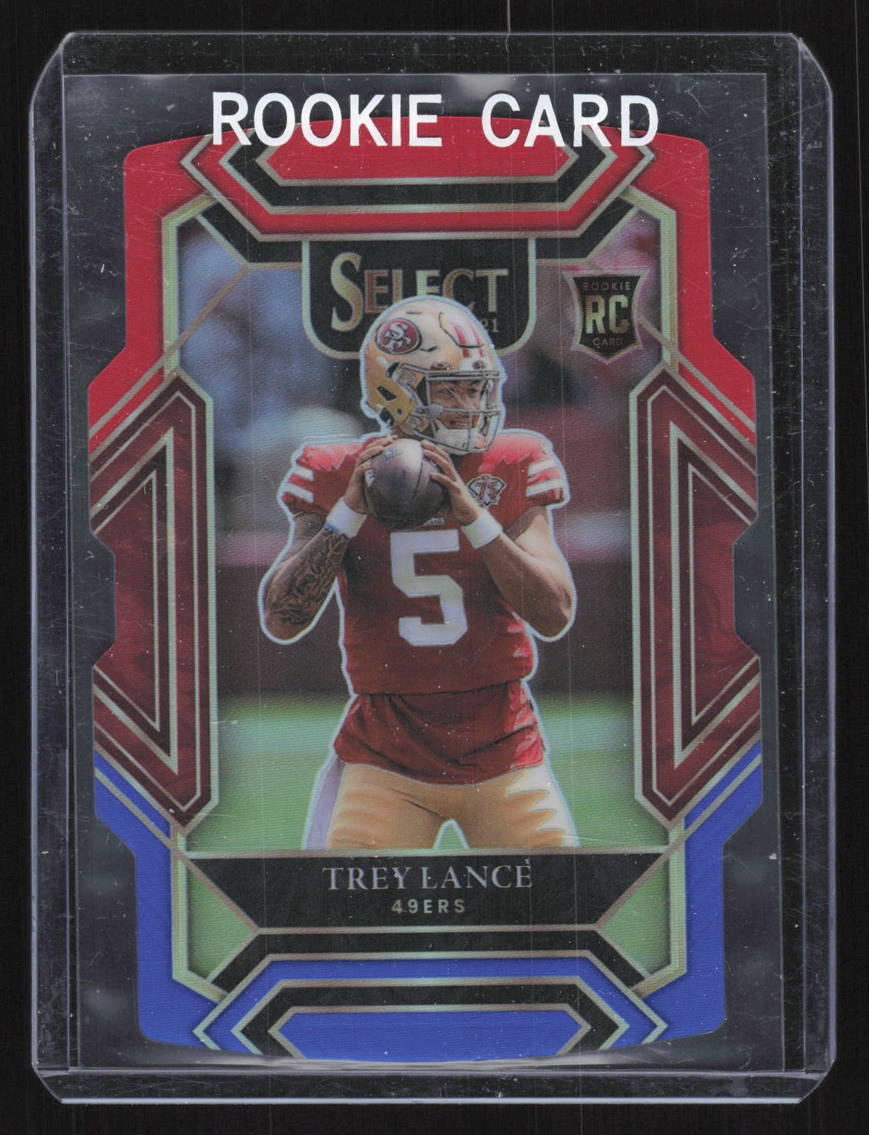 2021 Panini Select #245 Trey Lance Red Blue Die Cut Card