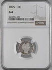 1895-P  10C BARBER SILVER DIME  "PHILADELPHIA"   NGC G4  #8404751-039