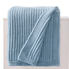 Chunky Knit Blue Throw Blanket for Couch Soft Cozy Thick Cable Knitted Throw ...