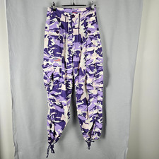 Vintage UFO Camo Cargo Pants Womens Size XXS Parachute Purple Camouflage 90s