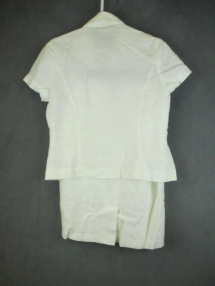 Marina Burkhardt юбка костюм женщин 36 38 экрю льняной блейзер карандаш офис официальный - Изображение 3 из 4