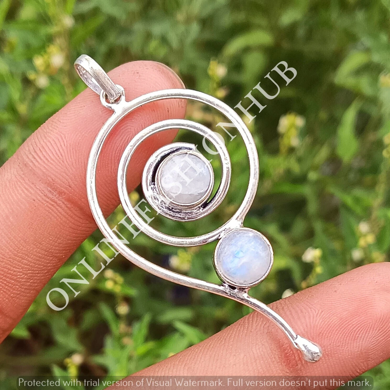 VETEMENTS 1 pz Ciondolo Pietra Preziosa Pietra Di Luna Argento Sterling 925