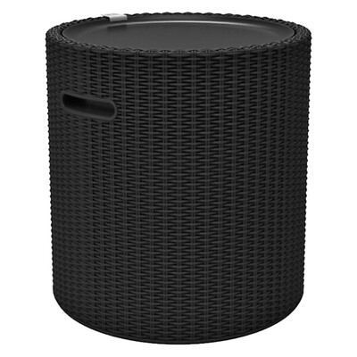 Keter Ablagetisch, Mit Ablagefach Sitz, Gartentisch 43.7 x 43.7 x 44.3 Anthrazit