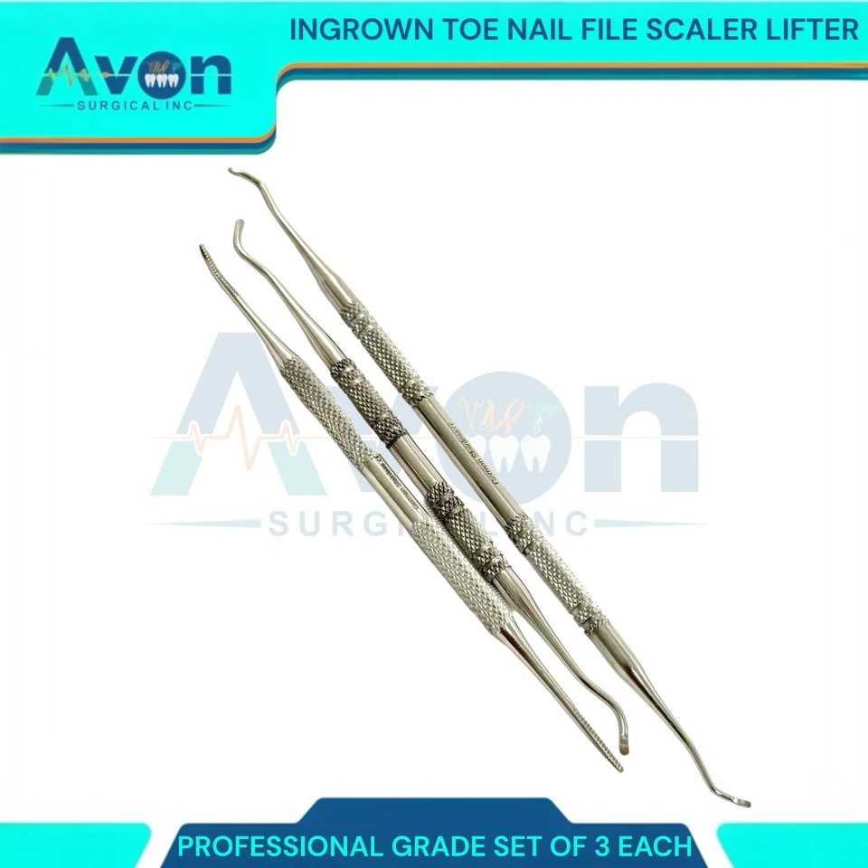 Ingrown Toenail Removal Kit - w/ Nail File & 2 Lifter Scalers Pedicure Tools - Image 3 of 4