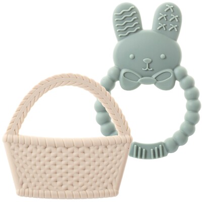 Easter Baby Teether Set Easter Bunny & Easter Basket Silicone Teethers