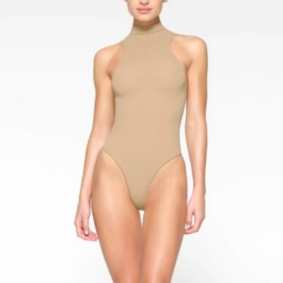 SKIMS Seamless Sculpt High Neck Thong Bodysuit 4XL Clay new