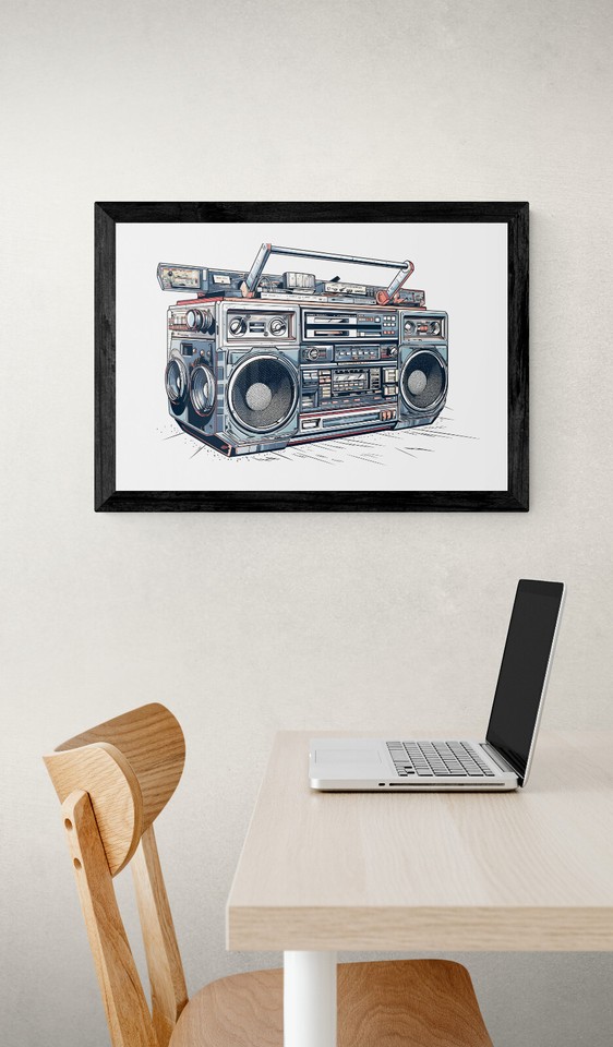 1980s Vintage Stereo Boom Box Art Print bb9 | eBay
