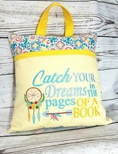 Handmade Girls Reading Pocket Pillow 16 W/ Book Pocket