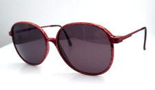 Vintage Marchon CFG-Marble Burgundy Oval Sunglasses Japan W/NEW LENSES 