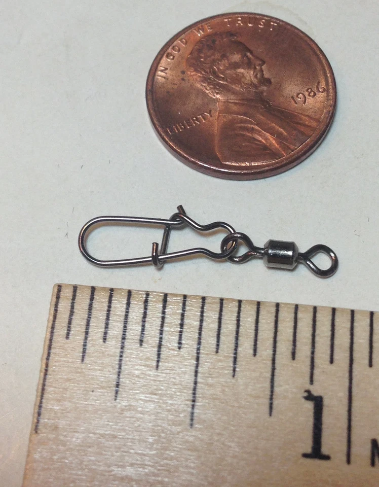 1000 pc 7/0 40lb 18kg Test  Bass Fishing ROLLING BARREL SWIVEL CROSS LOCK SNAP - Image 2 of 3