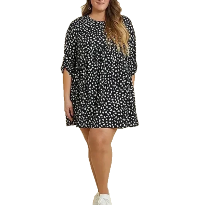 Petal and Pup Long Sleeve Mini Dress Size S/M Navy/White Button Front | eBay