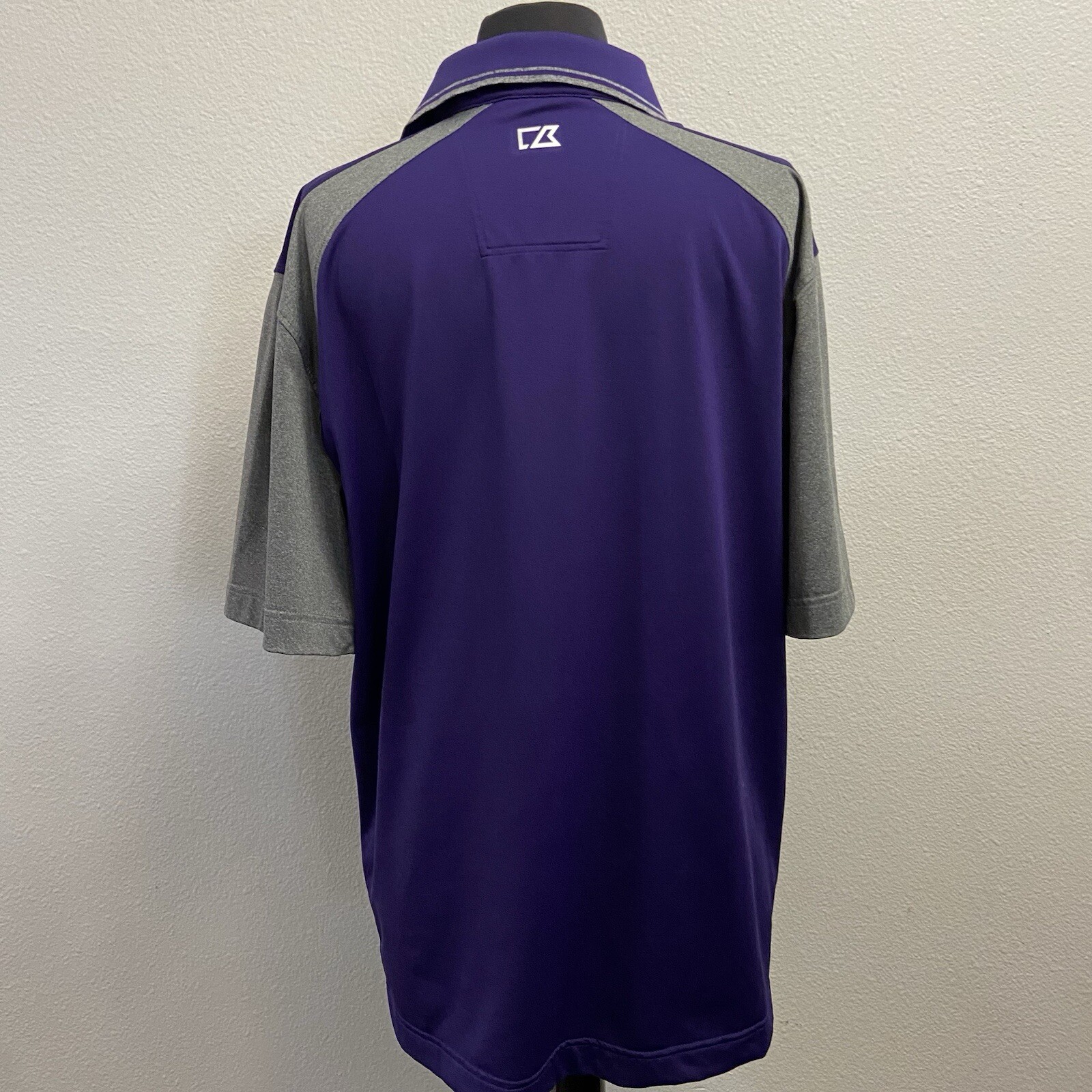 LSU Tigers Men's Cutter & Buck Purple and Grey Dry Tech Polo Size Medium