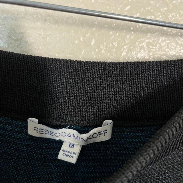 Falda Rebecca Minkoff Mujer Mediana Tejido Rayón Negro Azul Pull On Midi Art Foto 3 de 4