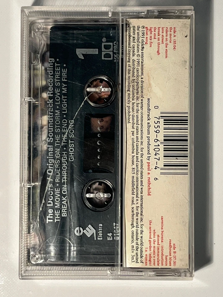 The Doors - Original Movie Soundtrack Cassette Tape Columbia House Canada - Image 3 of 4